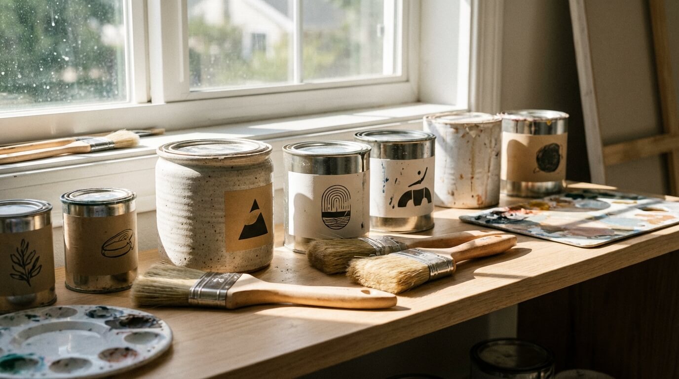 Schildersbenodigdheden klaar voor een klus