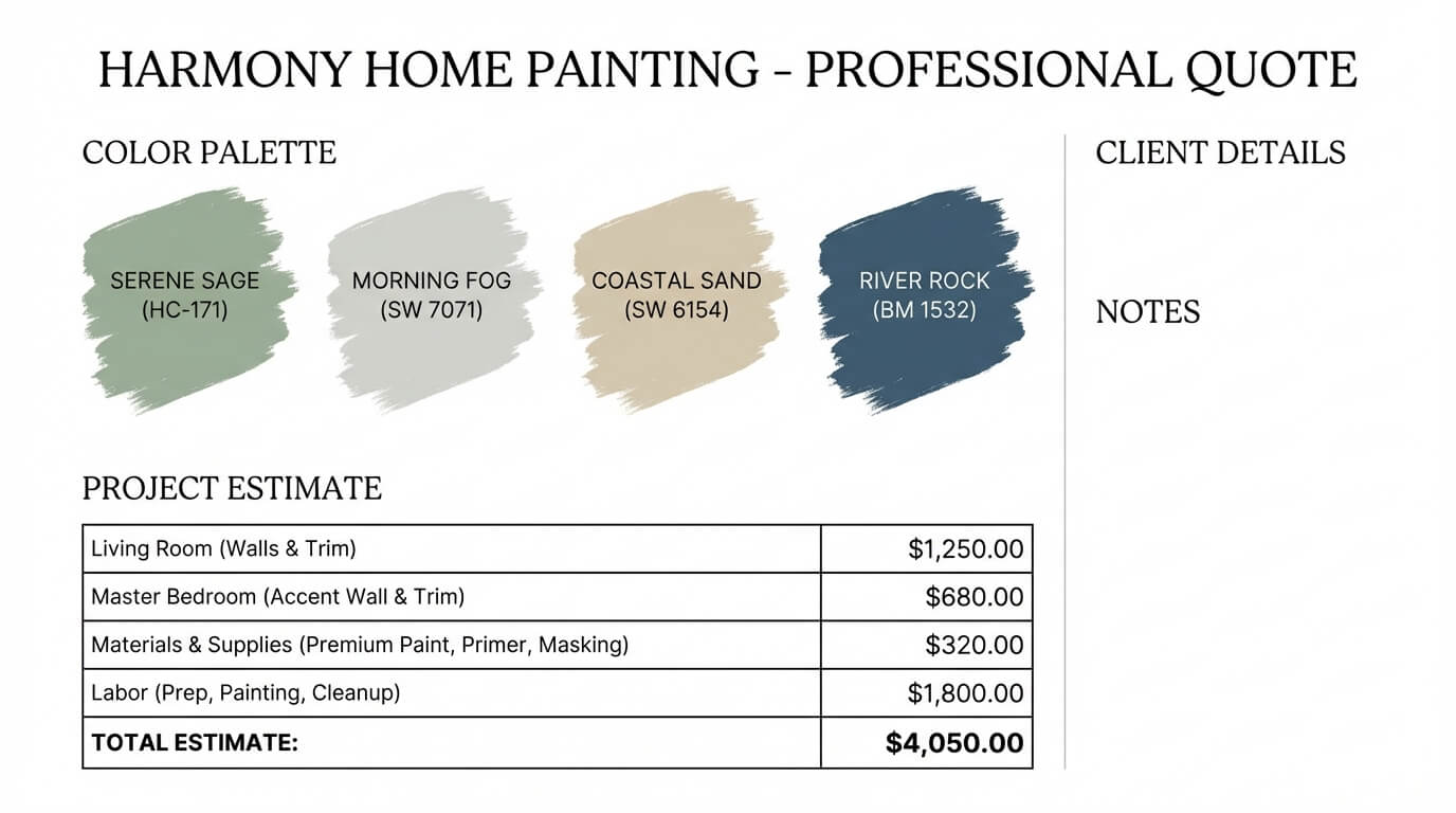 Professionele offerte als schilder