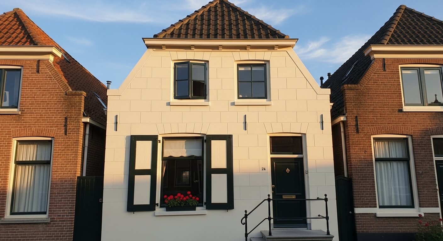 Vers geschilderde gevel