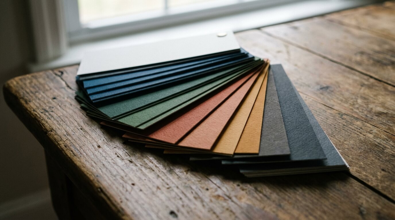 Verfstalen en kwasten op een werkbank